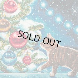 画像1: クロスステッチキット 子猫とクリスマスツリー (PANNA パンナ PR-7425)